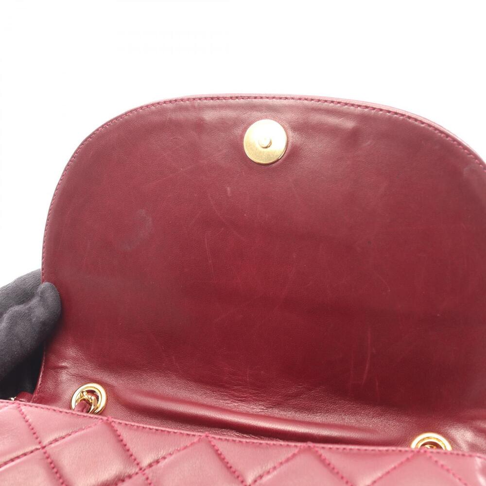 Chanel Matelasse Shoulder Bag Lambskin Sheepskin Leather Bordeaux Purple - Picture 7 of 8